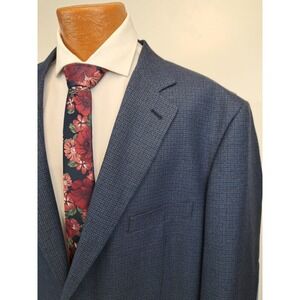 Oak Hill Mens Plaid Blazer Sports Coat Size 2XL 50R/52R Blue Navy